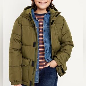Old Navy Kids Olive Puffer Jacket